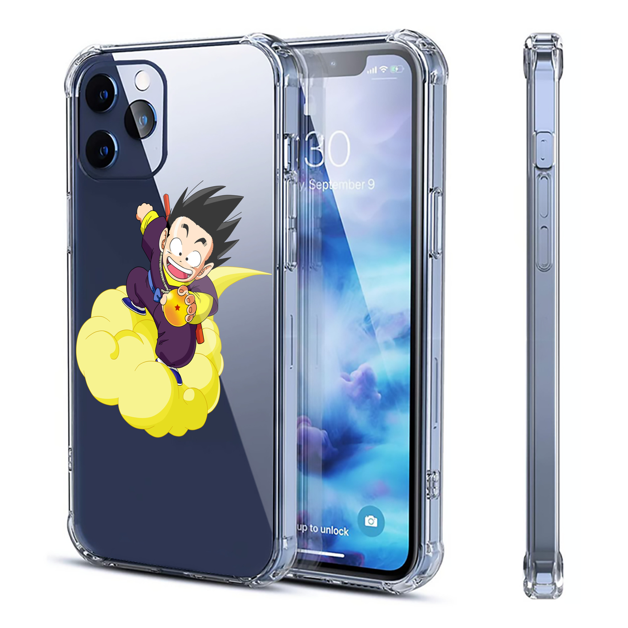 （画像用） ドラゴンボール 孫悟空（そん ごくう）Son Goku カカロット DRAGON BALL Kakarotto 【iPhone 12シリーズ対応】透明スマホケース（クリアソフトケース）